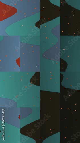 Abstract Digital Glitch Background with Moving Particles