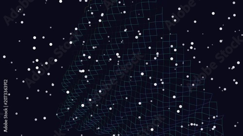 Abstract Digital Grid Floating Particles Motion Background