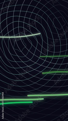 Abstract Digital Grid Background with Glowing Light Streaks
