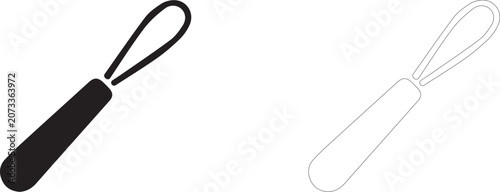 Φωτογραφία Sewing awl icon, hole punching tool symbol, leather marking hardware and pattern drafting