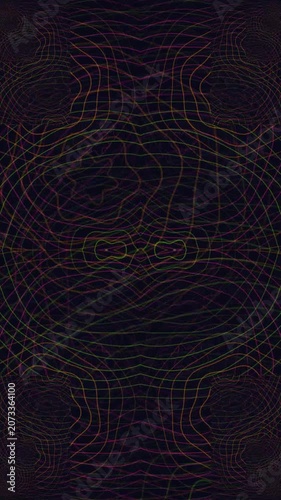 Abstract Digital Grid Mesh with Glowing Neon Lines