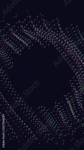 Abstract Digital Mesh Grid with Glowing Nodes