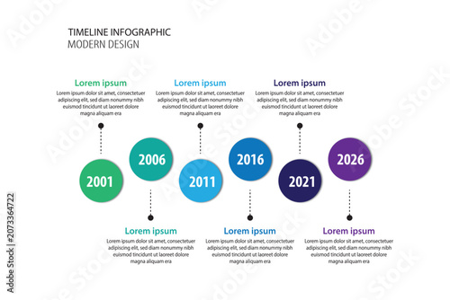 Infographic template with circles. Business concept with 6 options. business data visualization timeline process infographic design.