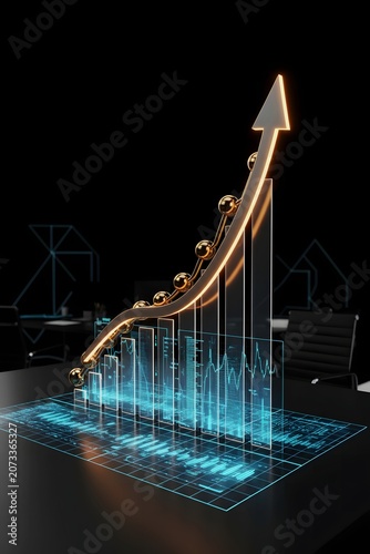 Business Growth Graph Showing Rising Revenue and Financial Success Trend