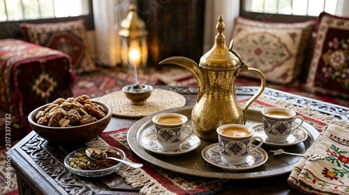 Traditional Arabic Coffee and Dates Hospitality
