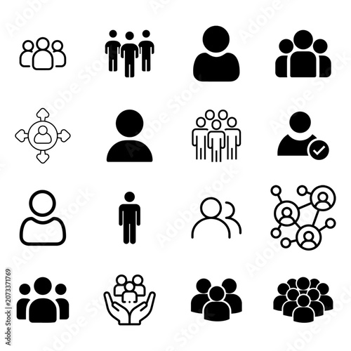 Human-in-the-Loop Icons Set for Review, Approval, Validation and Collaborative Automation.