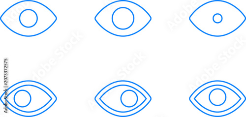 Konstfotografi Set of stylized eye icons in various shapes and designs