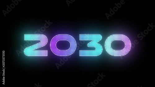 2030 Year Number On Space Futuristic AI Technology Digital Background