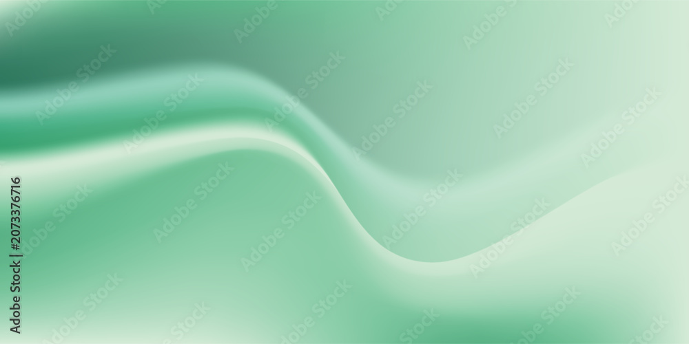 Obraz premium Abstract flowing waves of soft green and light mint colors, creating a smooth, organic, and calming texture with subtle gradients. Vektor wave
