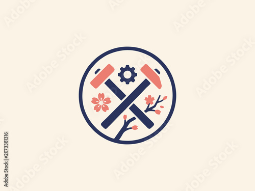 Construction Worker Engineering Logo Vector