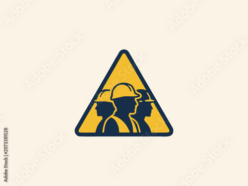 Construction Worker Engineering Team Safety Logo Vector