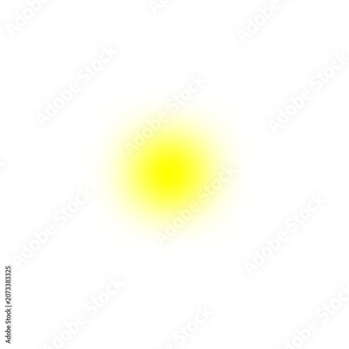 Glowing neon light. Rounded yellow neon shape on transparent background. Light, highlight, gradient, neon, luminous, illumination, abstract, overlay, spotlight, design