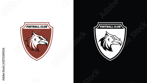Professional Eagle Head Mascot Logo for Football Club Sports Team Crest Design in Shield Shape