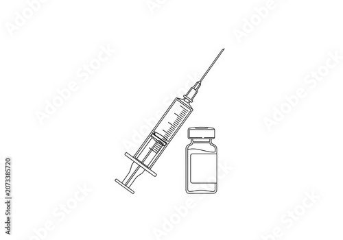 Medical syringe and vial illustration isolated on white background isolated on transparent background