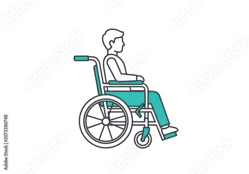 Person sitting in a wheelchair isolated on white background isolated on transparent background