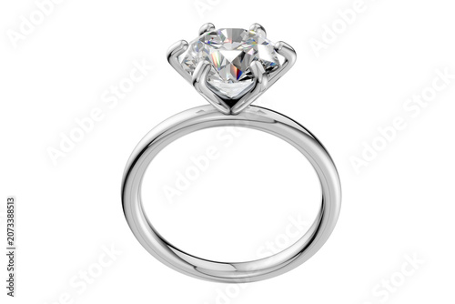 Gold Round Cut Diamond Engagement Ring with Cluster Accent on Transparent Background