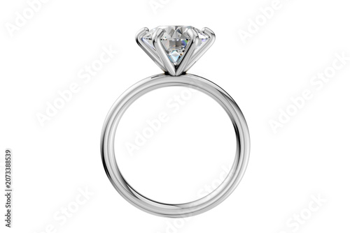 Gold Round Cut Diamond Engagement Ring with Cluster Accent on Transparent Background