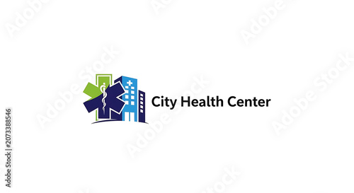 City Health Center logo, featuring a stylized medical cross and building