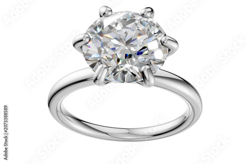 Gold Round Cut Diamond Engagement Ring with Cluster Accent on Transparent Background