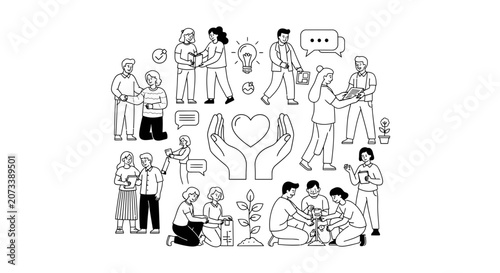 Foto Community Support and Social Volunteering Concept