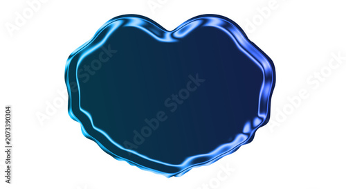 Tableau sur toile A blue heart-shaped object with a glowing edge is sitting on a transparent background