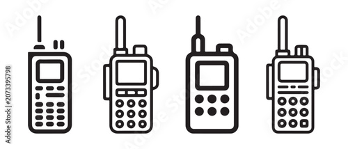 Fotografie Walkie talkie icon set
