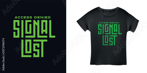 Fotografía Access Denied Signal Lost Futuristic Tech T-Shirt Design
