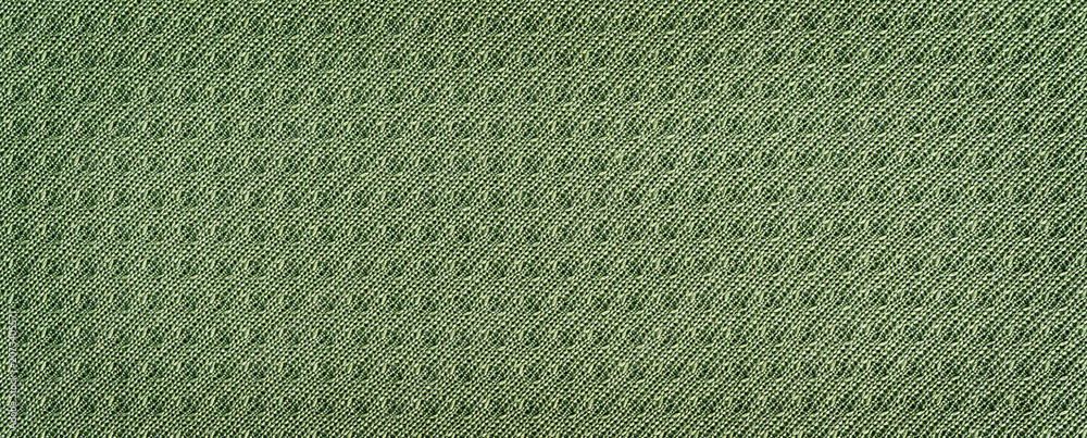 Fototapeta premium Sport cloth fabric texture background, olive green soccer shirt pattern