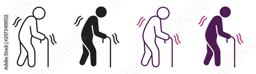 Obraz na płótnie Parkinson’s disease icon set