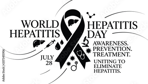 Schilderij op canvas World hepatitis day awareness and prevention graphic