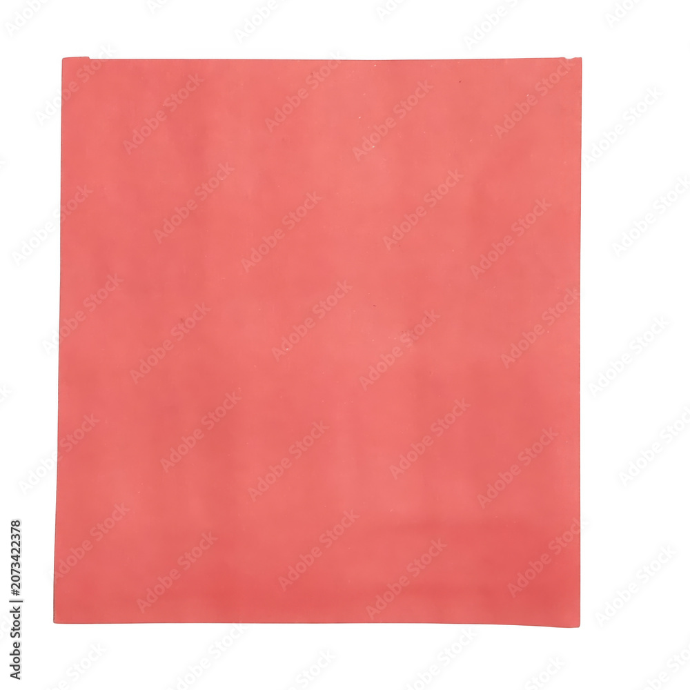 Fototapeta premium Red square shape made of paper isolated on white background