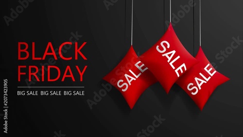 Three hanging, swinging red pillows with a red 