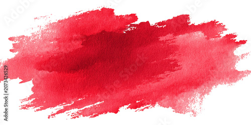 Abstract red watercolor background with artistic brushstroke texture, red paint splash, grunge paper pattern, modern canvas design, vector illustration.