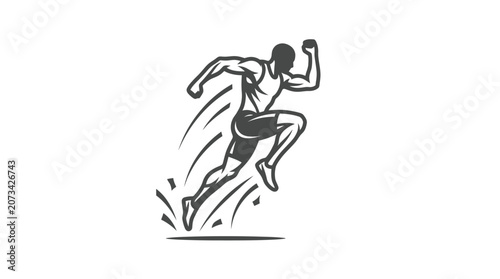 Bild auf Leinwand Man Running Fast in Sports Action.