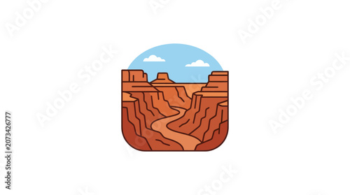 Canvas Print Red rock canyon formation landscape.