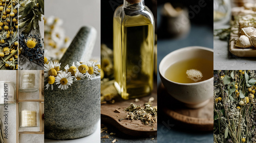 Moodboard for Herbal Medicine and Wellness Lifestyle