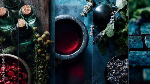 Moodboard for Herbal Medicine and Wellness Lifestyle