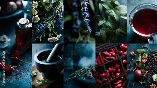 Moodboard for Herbal Medicine and Wellness Lifestyle