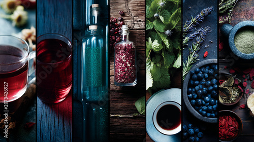 Moodboard for Herbal Medicine and Wellness Lifestyle