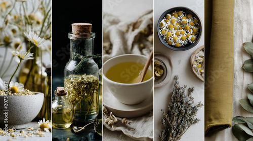 Moodboard for Herbal Medicine and Wellness Lifestyle
