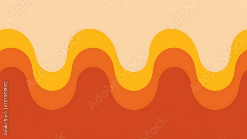 Wavy abstract background, orange yellow gradient, decorative border design, colorful texture
