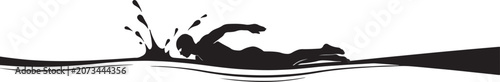 Konstfotografi Silhouette of a swimmer in action capturing the essence of freestyle swimming