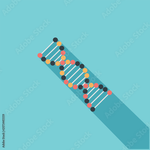 Abstract DNA strand symbolizing genomic science biotechnology and innovation vector