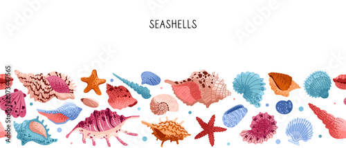 Tableau sur toile Seashell banner