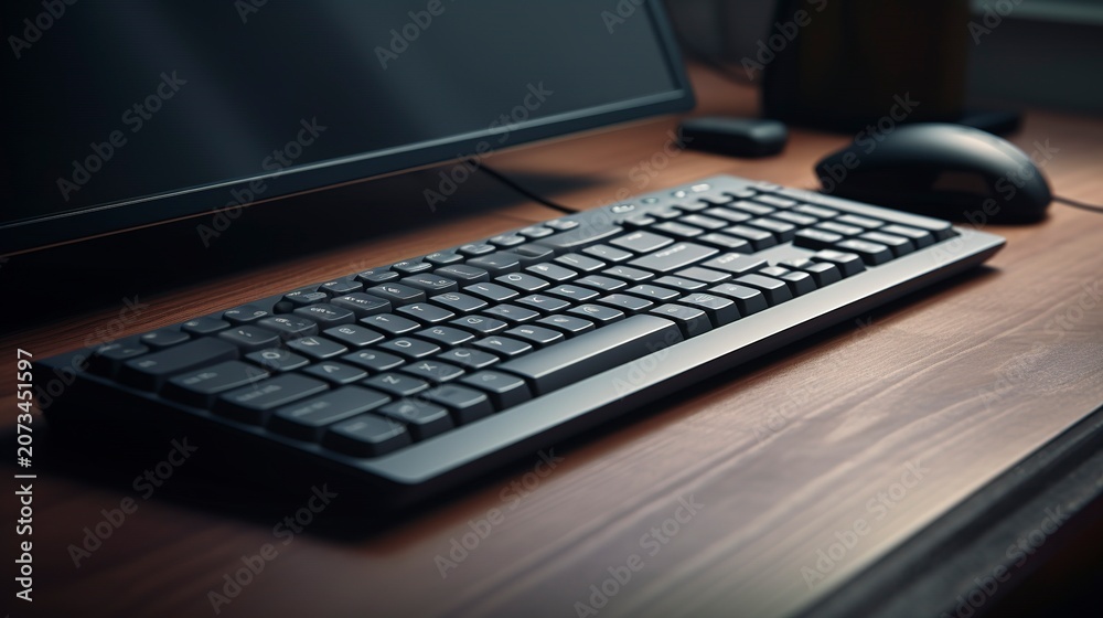 Fototapeta premium A photo of a mouse and keyboard for office use