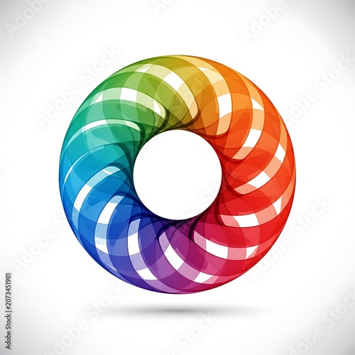 Colorful Olympic rings symbol on white background.