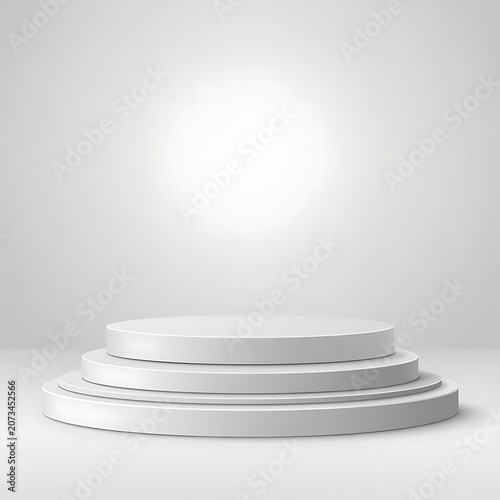 3D realistic podium for your product showcase. Blank Vector 3d illustration.