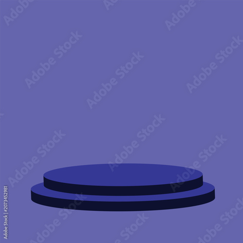 3d rendered blue podium or stage for product display blue background