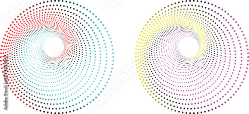 Halftone gradient set . Dotted gradient, smooth dots spraying and halftones dot background seamless horizontal geometric pattern vector template.