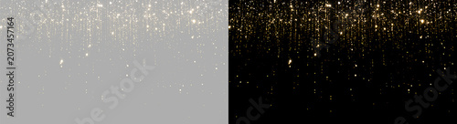 Photos Golden highlights and shimmering particles float on a transparent background